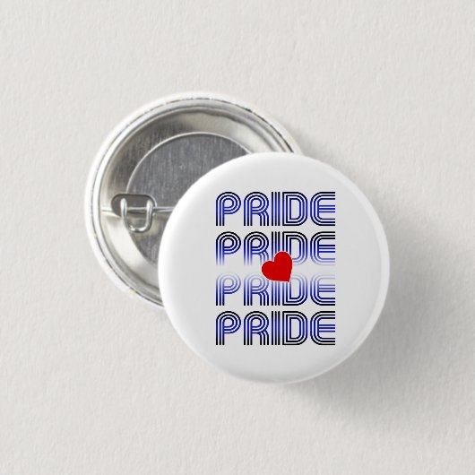 Leather Herz Retro Muster Button (Vorne & Hinten)