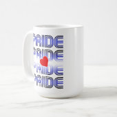 Leather Herz Retro Muster Kaffeetasse (Vorderseite Links)
