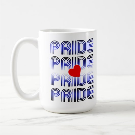Leather Herz Retro Muster Kaffeetasse (Links)