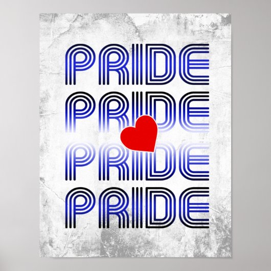 Leather Herz Retro Muster Poster (Vorne)