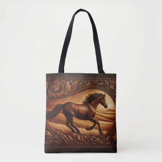 Leather Horse Ranch Sunset Tasche (Vorderseite)