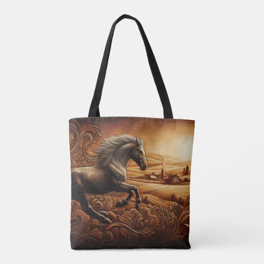Leather Horse Ranch Sunset Tasche (Rückseite)
