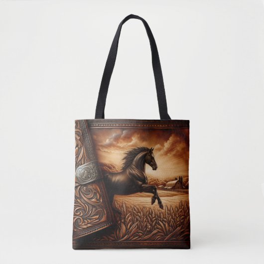 Leather Horse Ranch Sunset Tasche (Vorderseite)