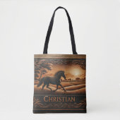 Leather Horse Ranch Sunset Tasche (Vorderseite)