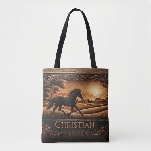 Leather Horse Ranch Sunset Tasche (Vorderseite)