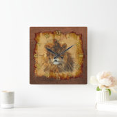 Leather II Quadratische Wanduhr (Zuhause)