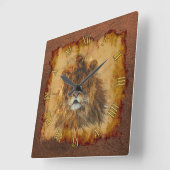 Leather II Quadratische Wanduhr (Winkel)