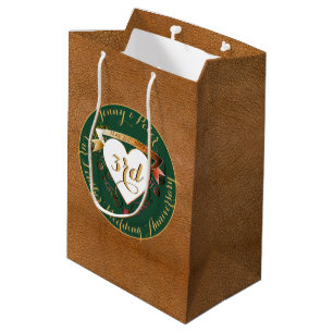 Leather Image Green für den dritten Jahrestag der Mittlere Geschenktüte