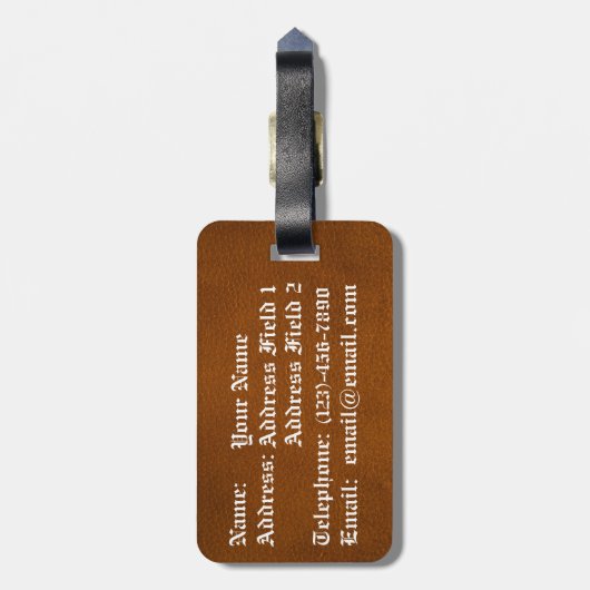 Leather Iron Celtic Dog Gepäckanhänger (Rückseite vertikal)