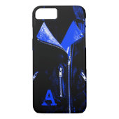 Leather Jacket Blue monogram iPhone 7 case (Rückseite)