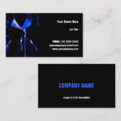 Leather Jacket Blue Visitenkarte horizontal (Vorne/Hinten)