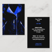 Leather Jacket Blue Visitenkarte schwarz (Vorne/Hinten)