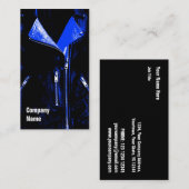 Leather Jacket Blue Visitenkarte schwarzer Seitent (Vorne/Hinten)