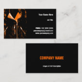 Leather Jacket Orange Visitenkarte horizontal (Vorne/Hinten)