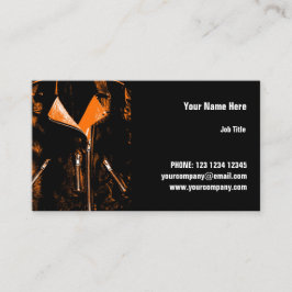 Leather Jacket Orange Visitenkarte horizontal