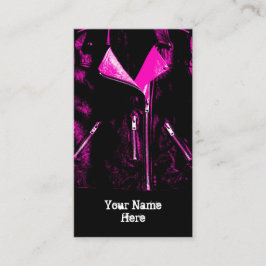 Leather Jacket Pink Visitenkarte schwarzes Portrai