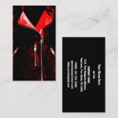 Leather Jacket Red Visitenkarte schwarz (Vorne/Hinten)