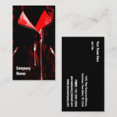 Leather Jacket Red Visitenkarte schwarzer Seitente (Vorne/Hinten)