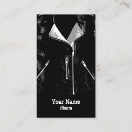 Leather Jacket White Visitenkarte schwarzes Portra