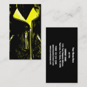 Leather Jacket Yellow Visitenkarte schwarz (Vorne/Hinten)