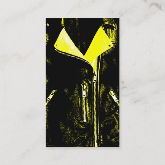 Leather Jacket Yellow Visitenkarte schwarz (Vorderseite)