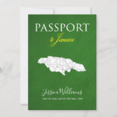 Leather Jamaica Passport Save the Date Einladung (Vorderseite)