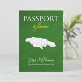 Leather Jamaica Passport Save the Date Einladung (Stehend Vorderseite)