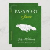 Leather Jamaica Passport Save the Date Einladung (Vorne/Hinten)