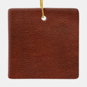 Leather Keramik Square Ornament