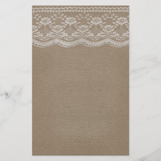 Leather & Lace Wedding Briefpapier (Vorderseite)