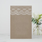 Leather & Lace Wedding Briefpapier (Stehend Vorderseite)