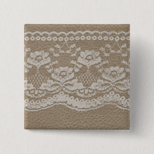Leather & Lace Wedding Button