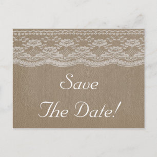 Leather & Lace Wedding speichern das Datum Ankündigungspostkarte