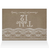 Leather & Lace Wedding Tischnummer (Innenansicht Horizontal (Oben))