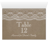 Leather & Lace Wedding Tischnummer (Innenansicht Horizontal (Unten))