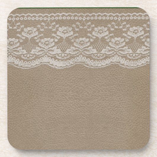 Leather & Lace Wedding Untersetzer (Vorderseite)