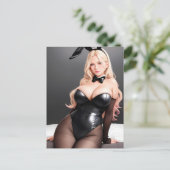 Leather Lingerie Blond Postkarte (Stehend Vorderseite)