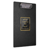 Leather-Logo für Black Imitats Personalisiert Busi Klemmbrett (Rechts)