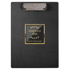 Leather-Logo für Black Imitats Personalisiert Busi Klemmbrett
