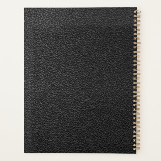 Leather-Logo für schwarze Imitate Personalisiert Planer (Rückseite)
