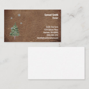 Leather Look Balsam Fir Tree Seven Line Custom Visitenkarte