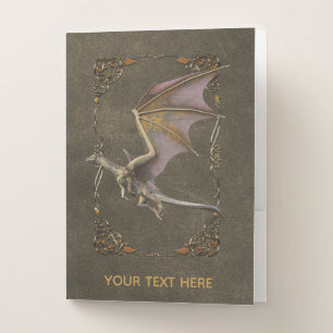 Leather look Dragon Bronze Metal Bewerbungsmappe