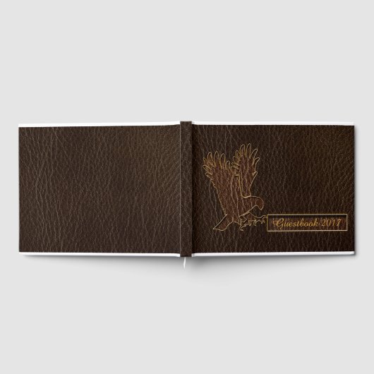 Leather Look Eagle Dark Gästebuch (Voll)
