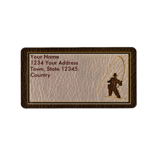 Leather Look Fisherman Dark Adressaufkleber