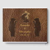 Leather-Look Hochzeit Gästebuch (Rückseite)