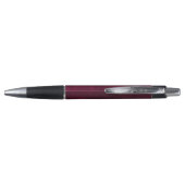 Leather Look Maroon Pen with Customizable Name Kugelschreiber (Rückseite)