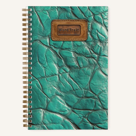 Leather-look Notebook - Caribbean Turquoise(light) Notizblock (Vorderseite)