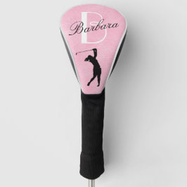 Leather Look Pink Women's Monogram Name Golf Headcover