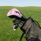 Leather Look Pink Women's Monogram Name Golf Headcover (In SItu)