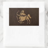 Leather-Look Sagittarius Rechteckiger Aufkleber (Tasche)